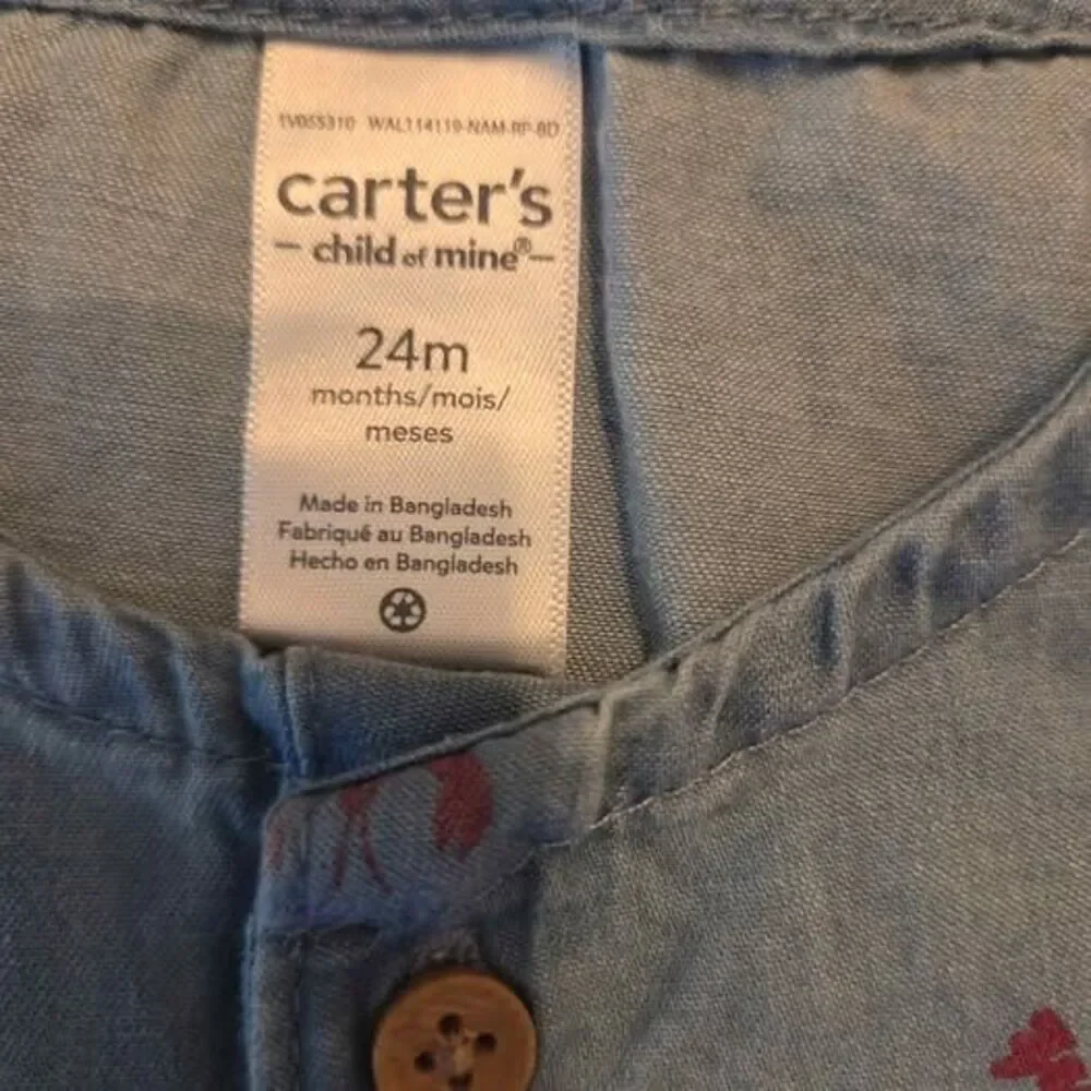 Carters 24 month lightweight denim and lobster print one piece outfit new